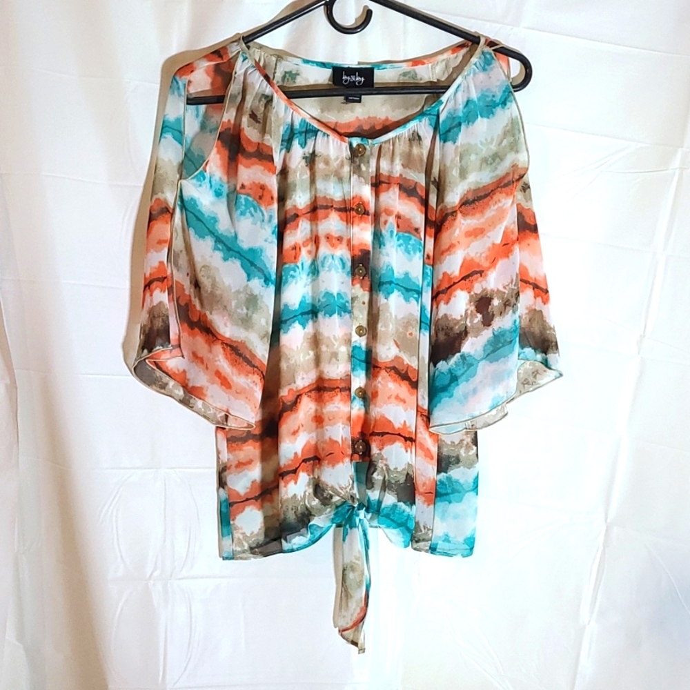 By&By TieDye Flowy Whimsical Top